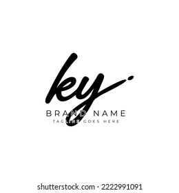K Y KY Initial letter handwritten and signature vector image logo