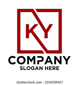 K Y-Schrift mit quadratischer design-Vektorvorlage