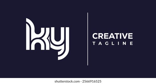 K and Y logo design. KY abstract Letters Logo Monogram. This logo design is the process of creating a visual symbol that represents a brand, company, or individual.