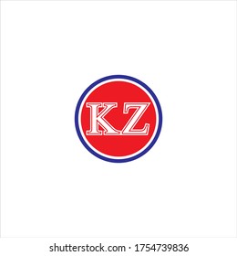 K Z letter logo monogram design
