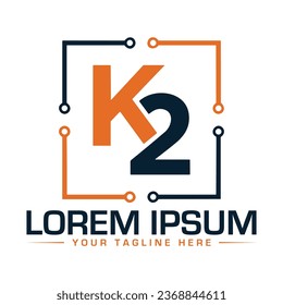 K2 Letter Logo Design Unique and Modern Logo Design
