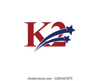 K2 logo and number with star