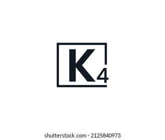 k4, 4k Logo für den Anfangsbuchstaben