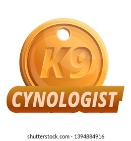 K9 cynologist logo. Cartoon of K9 cynologist vector logo for web design isolated on white background