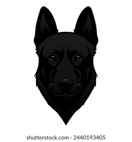 K9 dog portrait isolated on white background, vector illustration