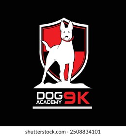 K9 Unidad de perro Logo diseño. Vector de logotipo de ilustración de entrenamiento de perros de policía