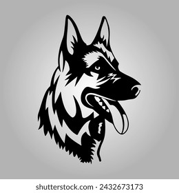 k9 german shepherd mascot logo vector