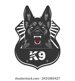 k9 police dog logo k9 unit vector illustration