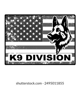 k9 police team chevron vector illustration