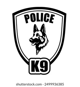 k9 police team chevron vector illustration