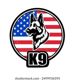 k9 police team chevron vector illustration