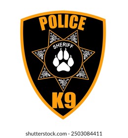 k9 police team chevron vector illustration