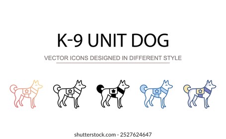 K-9 Unidade Ícone de cão design com fundo branco ilustração stock