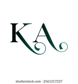 ka abstract alphabet wordmark icon emblem symbol business logo design