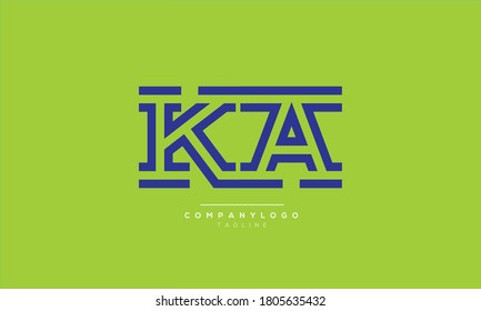 KA abstract initials monogram letter text alphabet logo design