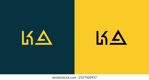 KA abstract minimalist letters Logo Monogram. It is a minimalist logo, this logo is made by combining two letters