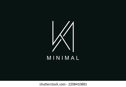KA o AK Resumen del logotipo del alfabeto inicial en monograma