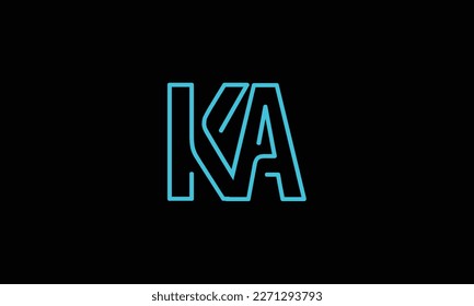 KA, AK, Monogramm für abstrakte Buchstaben des Logos
