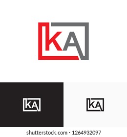 ka, ak initial letter logo design template vector
