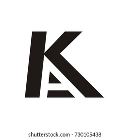 KA or AK initial letter logo design template vector