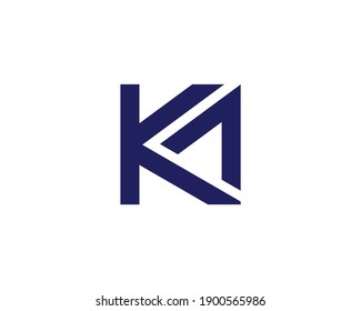 PLANTILLA DE VECTOR DE DISEÑO DE LOGOTIPO DE LETRA KA AK