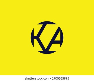 PLANTILLA DE VECTOR DE DISEÑO DE LOGOTIPO DE LETRA KA AK