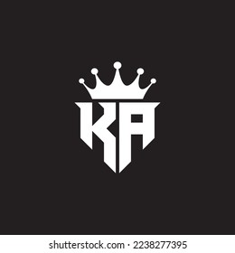KA o AK logo monograma escudo de símbolos con forma de corona vector