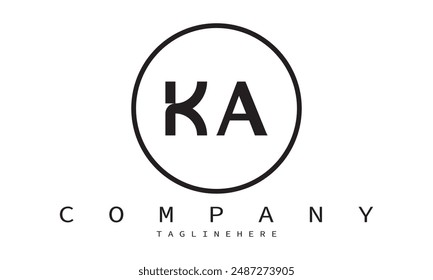 KA, AK Minimalistische und moderne Vektorgrafik Logo Design Vorlage in einer kreativen und einzigartigen Art und Weise