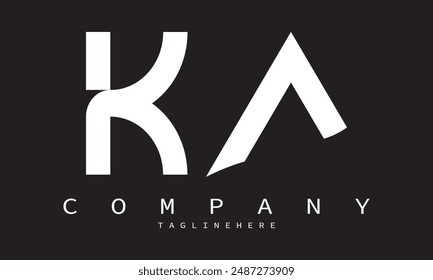 KA, AK Minimalistische und moderne Vektorgrafik Logo Design Vorlage in einer kreativen und einzigartigen Art und Weise