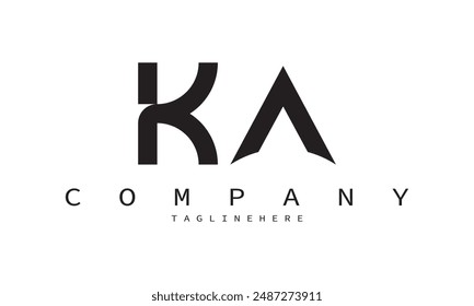 KA, AK Minimalistische und moderne Vektorgrafik Logo Design Vorlage in einer kreativen und einzigartigen Art und Weise