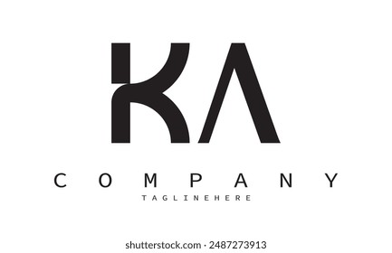 KA, AK Minimalistische und moderne Vektorgrafik Logo Design Vorlage in einer kreativen und einzigartigen Art und Weise