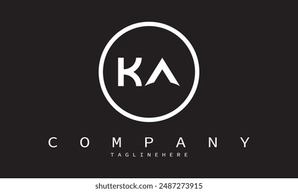 KA, AK Minimalista y moderna Plantilla de diseño de logotipo de Vector de una manera única creativa
