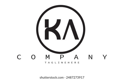 KA, AK Minimalistische und moderne Vektorgrafik Logo Design Vorlage in einer kreativen und einzigartigen Art und Weise