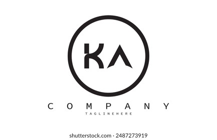 KA, AK Minimalista y moderna Plantilla de diseño de logotipo de Vector de una manera única creativa