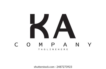 KA, AK Minimalistische und moderne Vektorgrafik Logo Design Vorlage in einer kreativen und einzigartigen Art und Weise