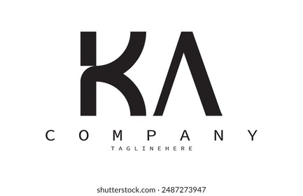 KA, AK Minimalista y moderna Plantilla de diseño de logotipo de Vector de una manera única creativa