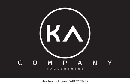 KA, AK Minimalista y moderna Plantilla de diseño de logotipo de Vector de una manera única creativa