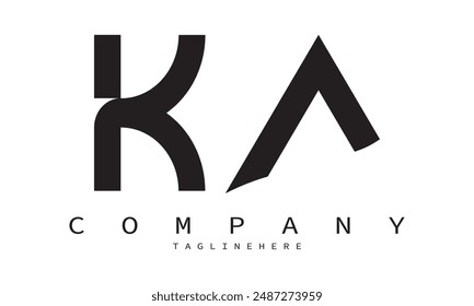 KA, AK Minimalistische und moderne Vektorgrafik Logo Design Vorlage in einer kreativen und einzigartigen Art und Weise