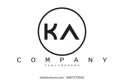 KA, AK Minimalista y moderna Plantilla de diseño de logotipo de Vector de una manera única creativa
