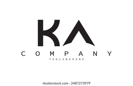 KA, AK Minimalistische und moderne Vektorgrafik Logo Design Vorlage in einer kreativen und einzigartigen Art und Weise