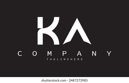 KA, AK Minimalista y moderna Plantilla de diseño de logotipo de Vector de una manera única creativa