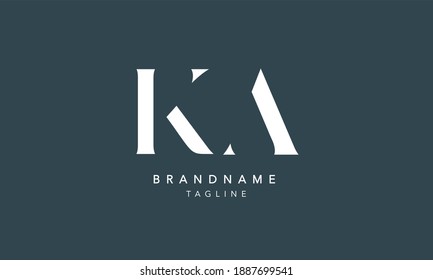 KA Alphabet initial Letter Monogram Icon Logo vector illustration