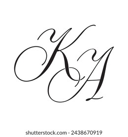 KA Calligraphy Monogram Initial Letters Logo