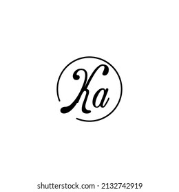 KA circle feminine concept initial logo best for beauty and fashion