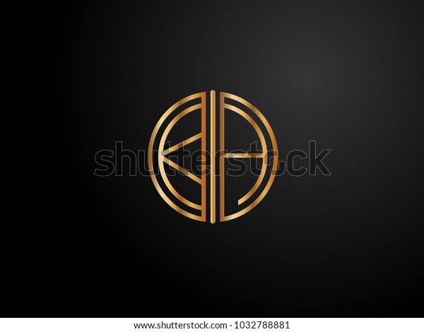 Ka Circle Shape Gold Color Design Royalty Free Stock Image