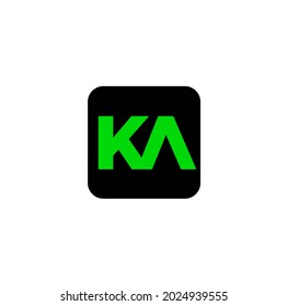 "KA" company name initial letters monogram. KA company logo.