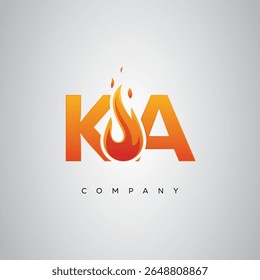 KA Creative Fire Letter Logo Design