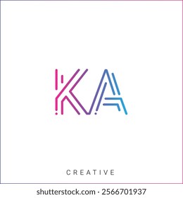 KA Creative Latter Logo Design Branding Logo Design. Creative Logo. Template. Vector illustration. Modern Design. Monogram Design. Brand Identity. Company Logo.