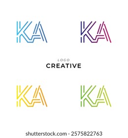 KA Creative Latter Logo Design. Monogram Design. By Custom Branding Logo. Creative Logo Design. Vector illustration. Modern Design. Logo Template.