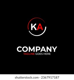 KA creative modern letters logo design template